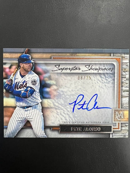 2023 Topps Museum Superstar Showpieces Pete Alonso Mets Auto SP 08/25 J