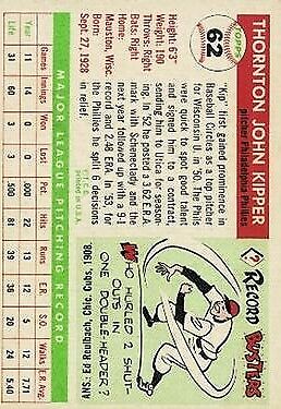 1955 Topps #62 Thornton Kipper - NM