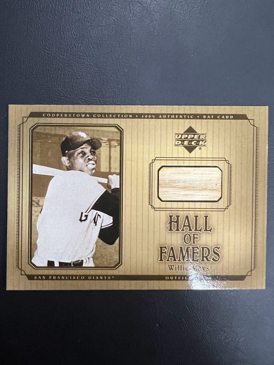 Willie Mays 2001 UPPER DECK HALL OF FAMERS BAT RELIC #BWM SAN FRANCISCO GIANTS J