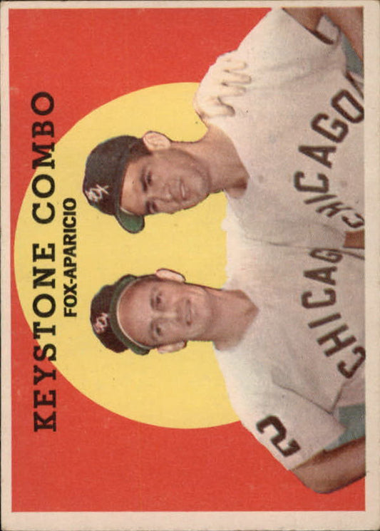 1959 Topps #408 Keystone Combo Nellie Fox Luis Aparicio - Vg+