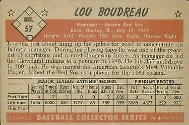 1953 Bowman Color #57 Lou Boudreau MG - VG