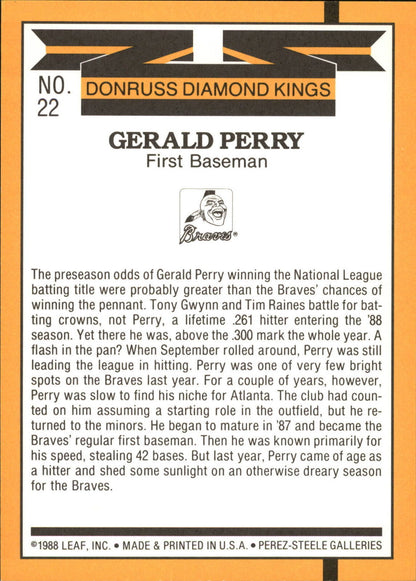 1989 Donruss Super DK's #22 Gerald Perry - NM