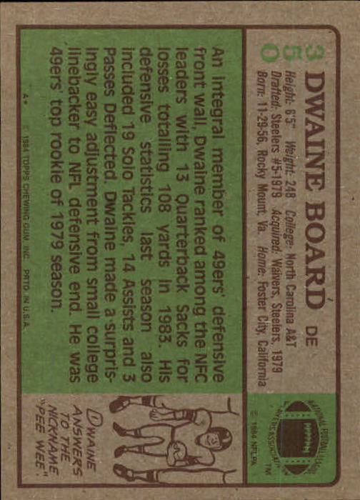 1984 Topps #350 Dwaine Board - NrMt+