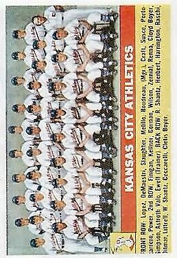 1956 Topps #236 Kansas City Athletics - Vg+