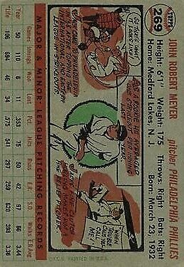 1956 Topps #269 Jack Meyer RC - NM