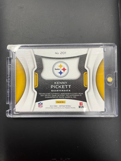 2022 Certified Freshman Fabric Auto Patch #201 Kenny Pickett RC Auto Steelers /1