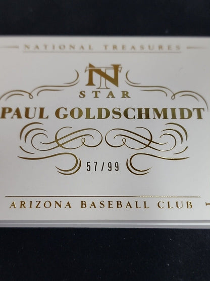 Paul Goldschmidt 2014 Panini National Treasures Star Booklet Jersey #'d/99 MVP