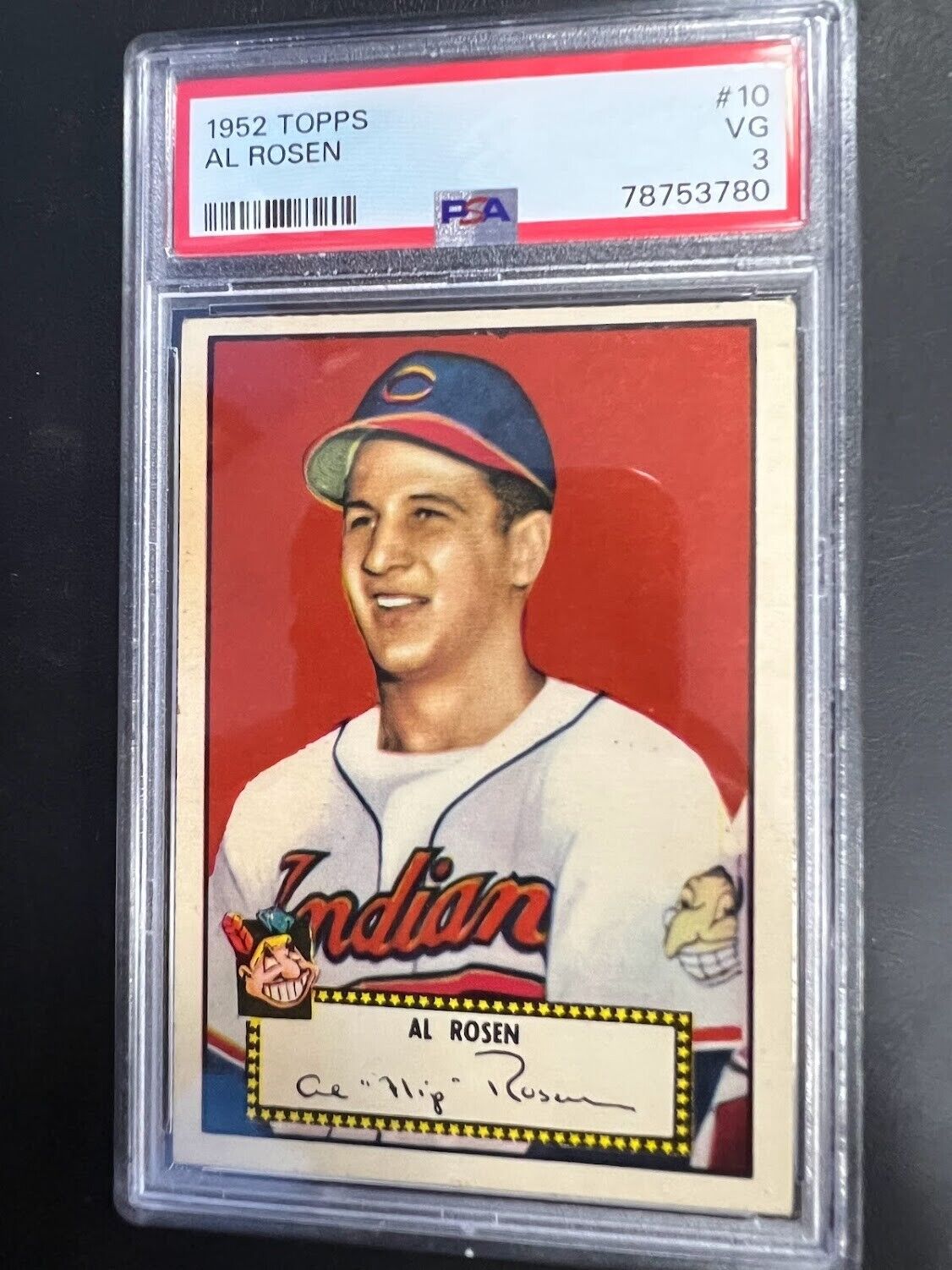 1952 Topps #10 Al Rosen PSA VG 3 Cleveland Indians vintage baseball card J