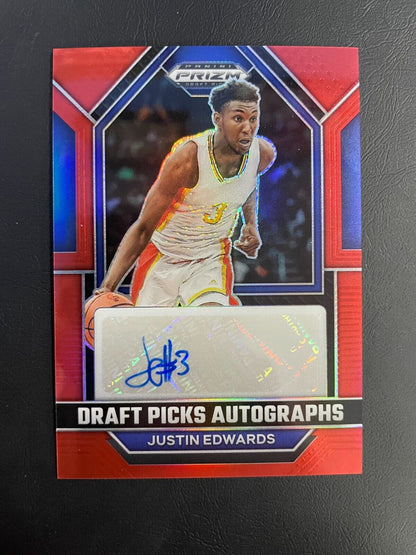 2023 Panini Prizm Draft Justin Edwards Red Auto /149