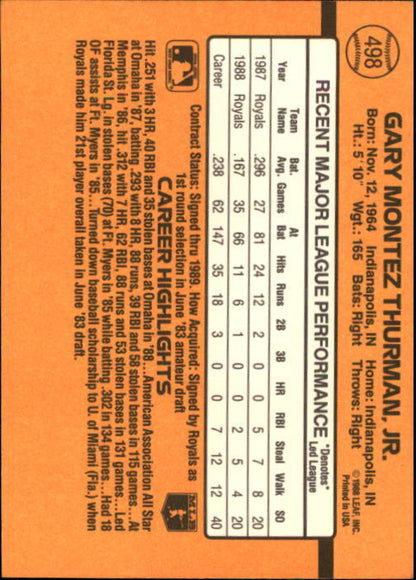1989 Donruss #498 Gary Thurman - NM
