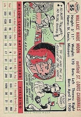 1956 Topps #55 Wally Moon - NM