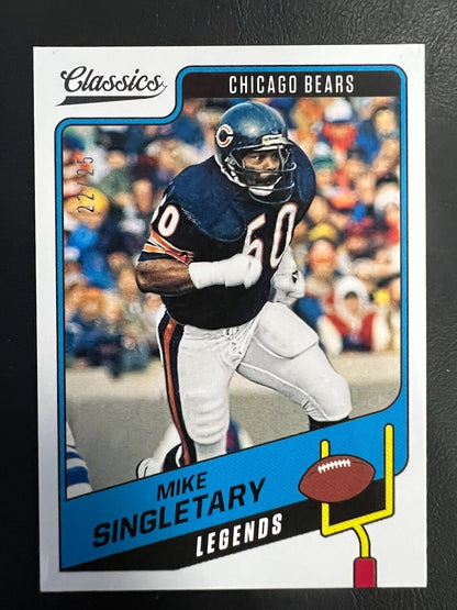 Mike Singletary SP #22/25 2021 Panini Classics Football Chicago Bears Blue Back