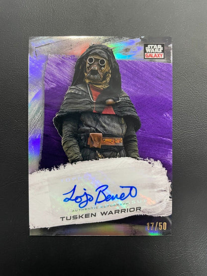 2022 Topps Chrome Star Wars Galaxy Tusken Warrior Joanna Bennet Purple Auto /50