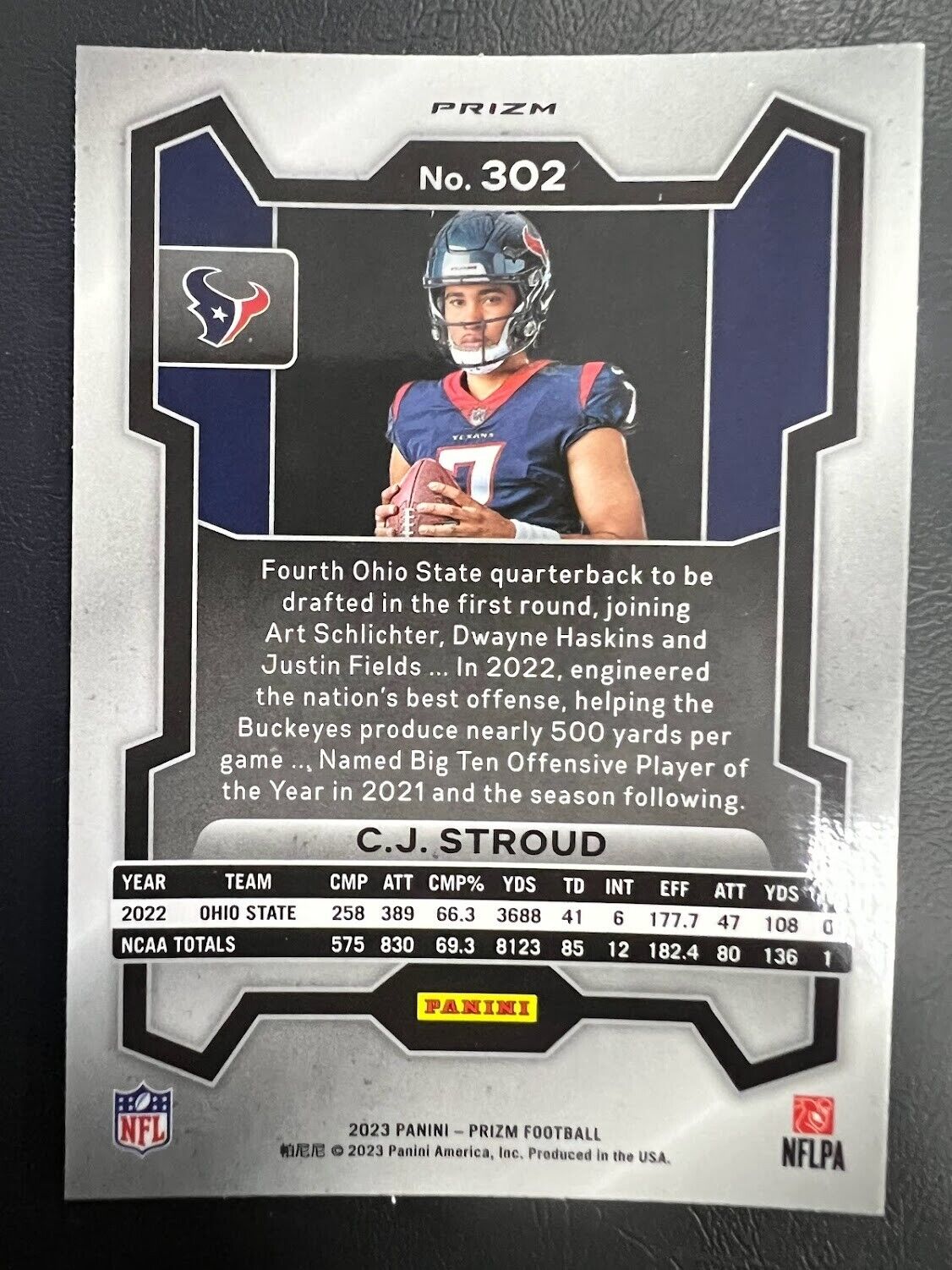 2023 Panini Prizm CJ Stroud #302 Rookie Card Silver Refactor Texans