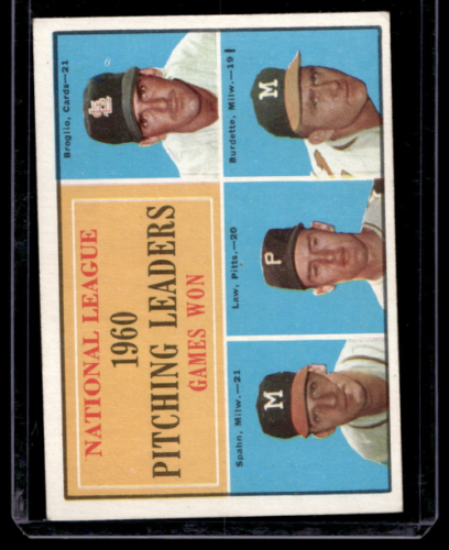 1961 Topps #47 Ernie Broglio Warren Spahn Vern Law Lou Burdette - NM