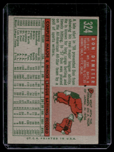 1959 Topps #324 Don Demeter - NM