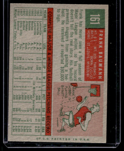 1959 Topps #161 Frank Baumann - NM