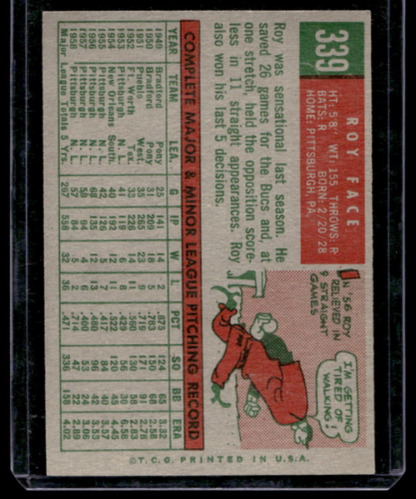 1959 Topps #339 Roy Face - NM