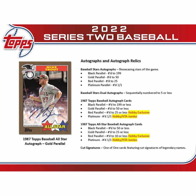 2022 Topps Series 2 Baseball Hobby Box (24 Packs/14 Cards 1 Silver Pack)