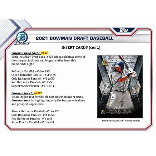 2021 Bowman Draft Baseball Hobby Lite Box (10 Packs/16 Cards: 5 Parallels)