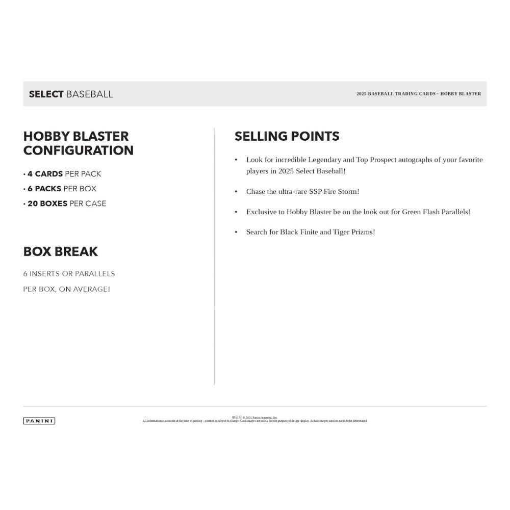 2025 Panini Select Baseball BLASTER BOX
