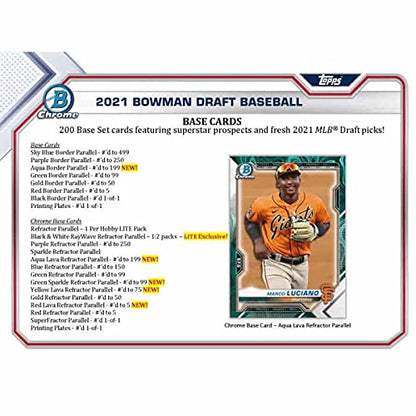 2021 Bowman Draft Baseball Hobby Lite Box (10 Packs/16 Cards: 5 Parallels)