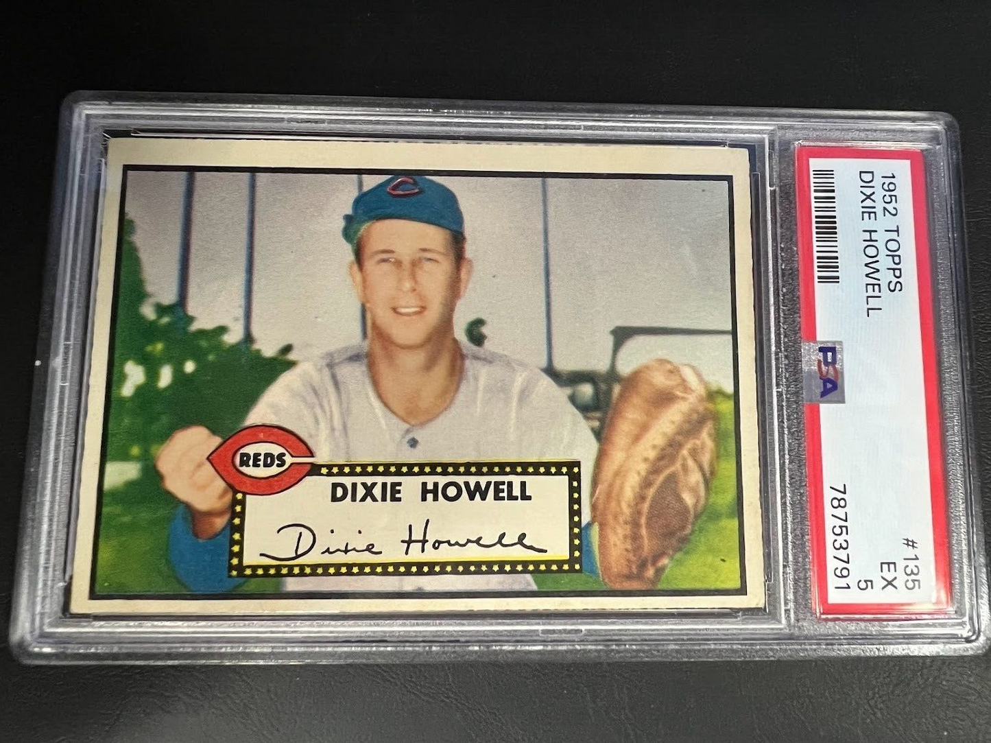 1952 Topps Baseball #135 Dixie Howell PSA 5 EX Reds J