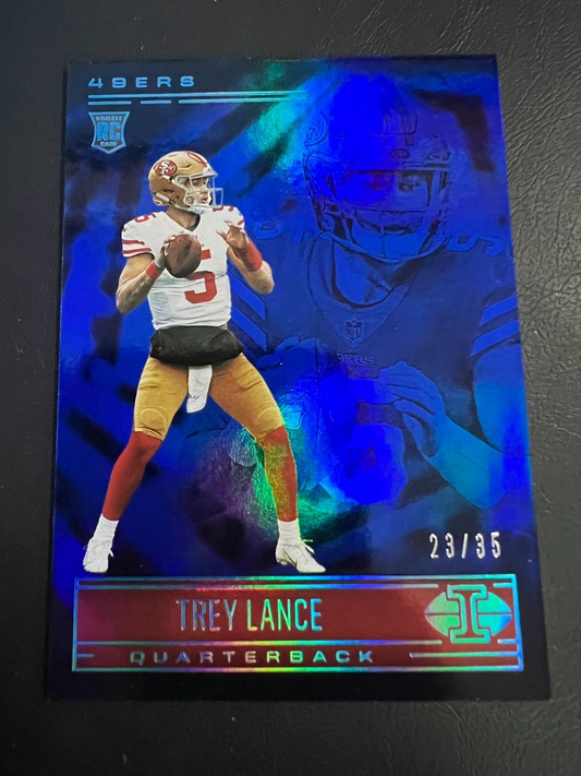 2021 Illusions Trophy Collection Trey Lance Blue /35 49ers  RC NM