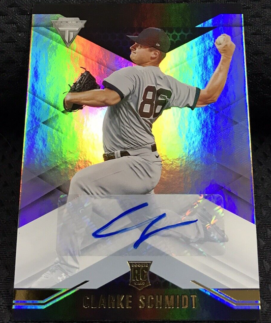 2021 Panini Chronicles Titanium Clarke Schmidt Rookie Card RC Autograph Auto #8