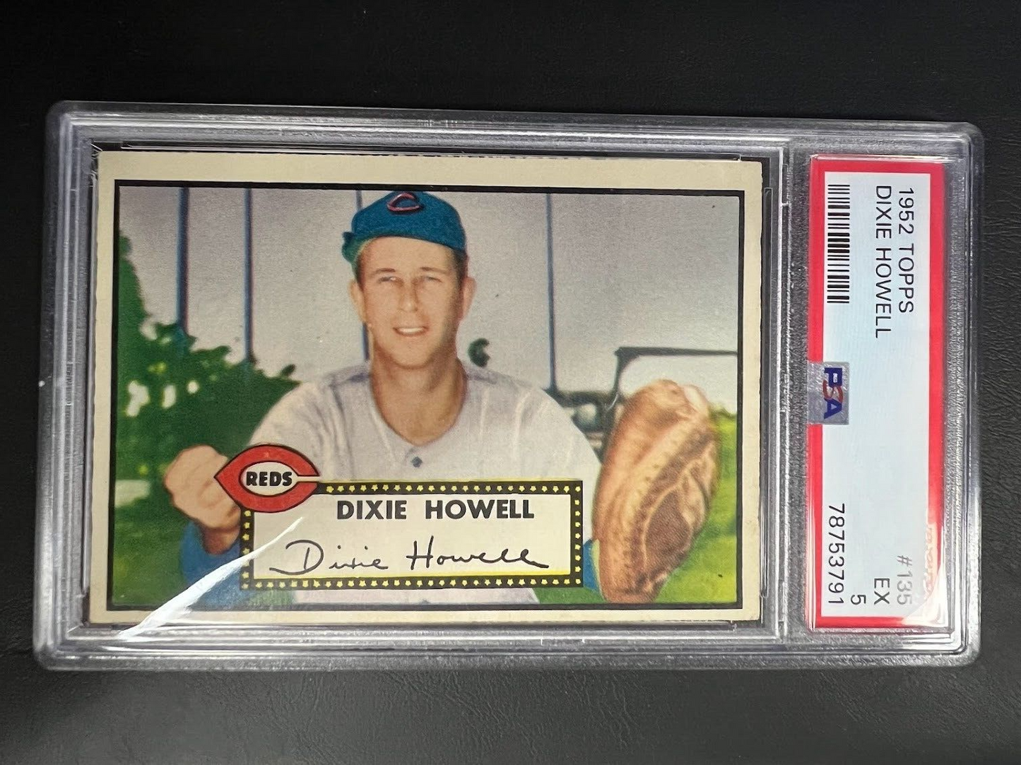 1952 Topps Baseball #135 Dixie Howell PSA 5 EX Reds J