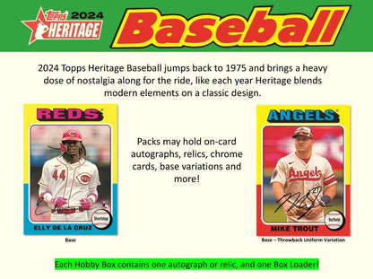 2024 Topps Heritage Baseball Hobby Box *Expected Release Date 4-10-2024*