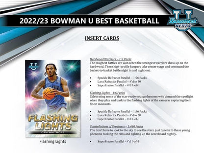 2022/2023 Bowman University's Best Basketball Hobby Box (12 Packs/4 Cards: 2 Autos) Victor Wembanyama!