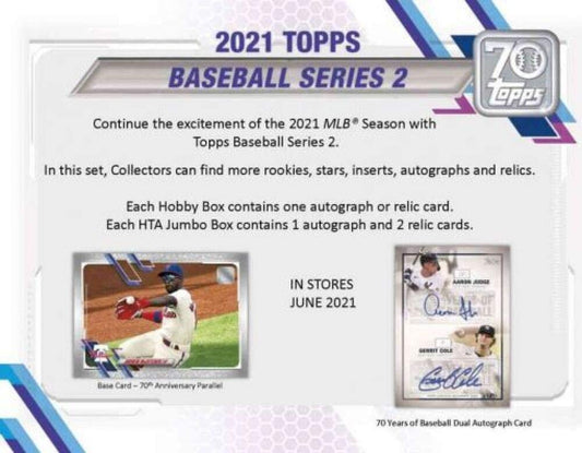 2021 Topps Series 2 Baseball Jumbo Box (10 Pack, 46 Cards per Pack)