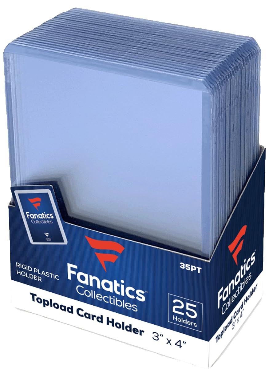 Fanatics Collectibles 35pt 3x4 Top Loaders, 25 Count - Standard Size Clear Rigid Card Holders for Trading Card Protection