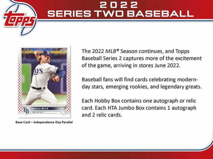 2022 Topps Series 2 Baseball Hobby Box (24 Packs/14 Cards 1 Silver Pack)