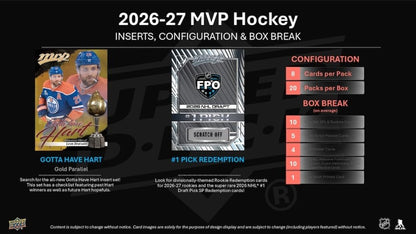 2026-27 Upper Deck MVP Hockey Hobby Box