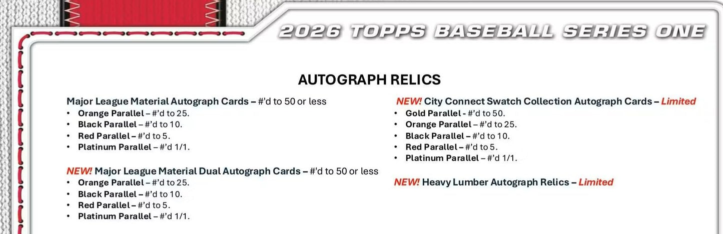 2026 Topps Baseball Series 1 Blaster Box of Packs with Possible Retail Exclusive Holo Foil Parallels and Blaster Exclusive Spring Training Variation Cards