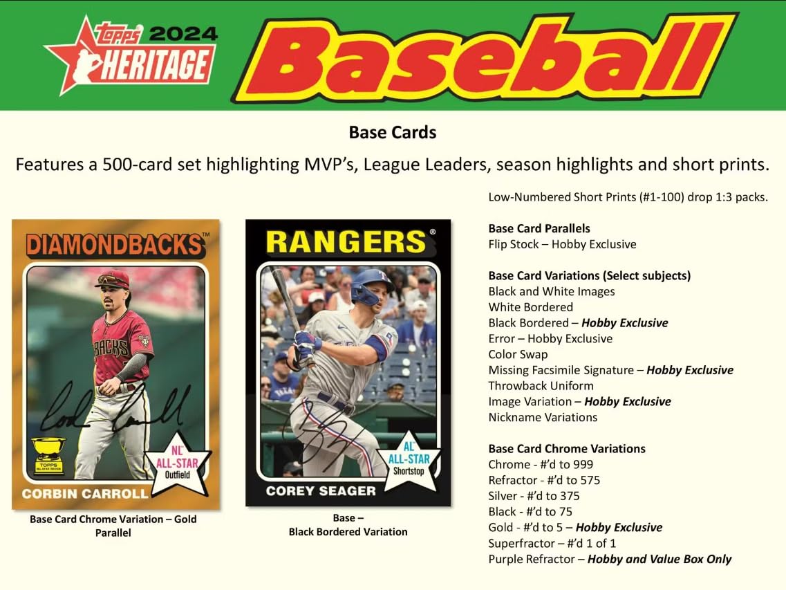 2024 Topps Heritage Baseball Hobby Box *Expected Release Date 4-10-2024*