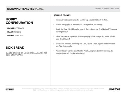 Panini 2025 National Treasures Racing Hobby Box