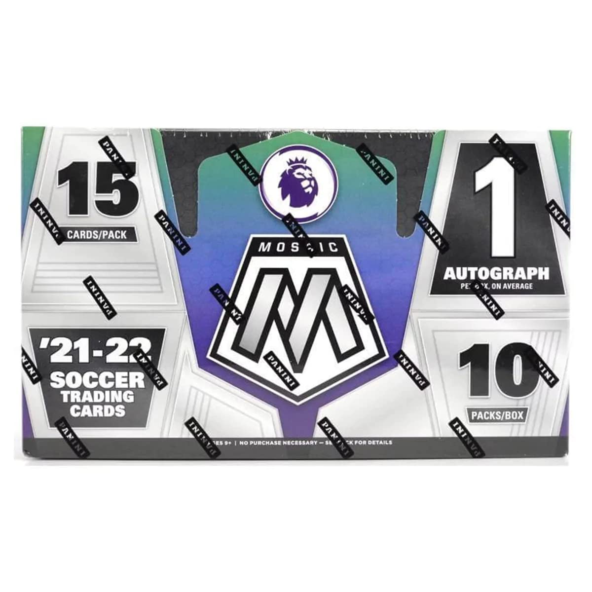 2021-22 Panini Mosaic Premier League Soccer Hobby Box (10 Packs/15 Cards:1 Auto)