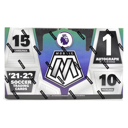 2021-22 Panini Mosaic Premier League Soccer Hobby Box (10 Packs/15 Cards:1 Auto)
