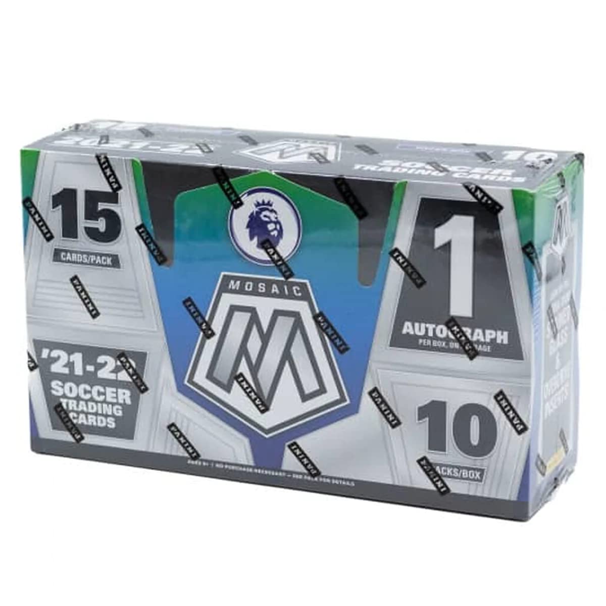 2021-22 Panini Mosaic Premier League Soccer Hobby Box (10 Packs/15 Cards:1 Auto)