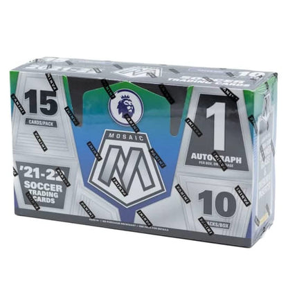 2021-22 Panini Mosaic Premier League Soccer Hobby Box (10 Packs/15 Cards:1 Auto)