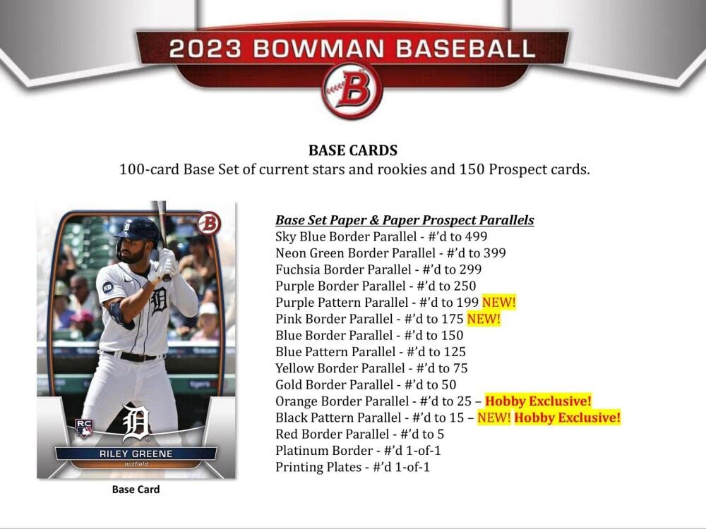 2023 Bowman Baseball Hobby Box (24 Packs/10 Cards: 1 Auto)