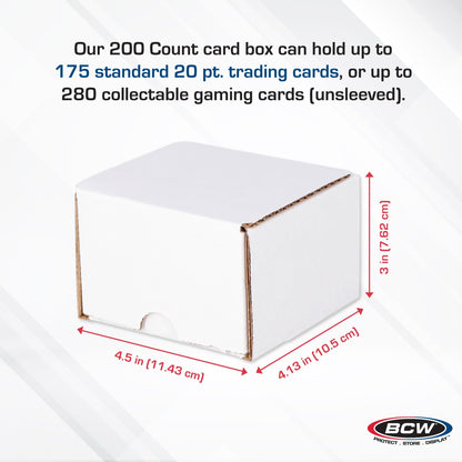 BCW 200-Count Storage Box for Standard 20pt Trading Cards, 200 lb. Test Strength, 50 Pack | Cardboard Organizer for Baseball, Basketball & Football | Assembly Required