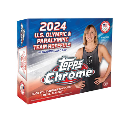 2024 U.S. Olympic & Paralympic Team Hopefuls Trading Cards, Topps Chrome Sealed Hobby Box - 2 Auto's and 1 Relic Per Box - Free S/H