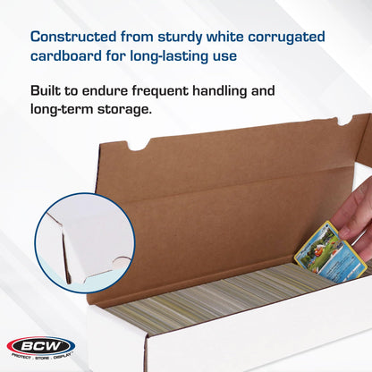 BCW 800 Count Trading Card Storage Box | Cardboard Organizer for Baseball, Basketball, Football Cards, MTG, Pokemon | Card Game Storage & Protection | Card Storage Box | Assembly Required