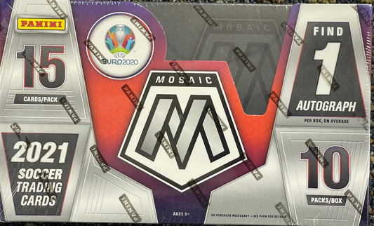 2021 Panini Mosaic UEFA Euro 2020 Soccer HOBBY box (10 pks/bx)
