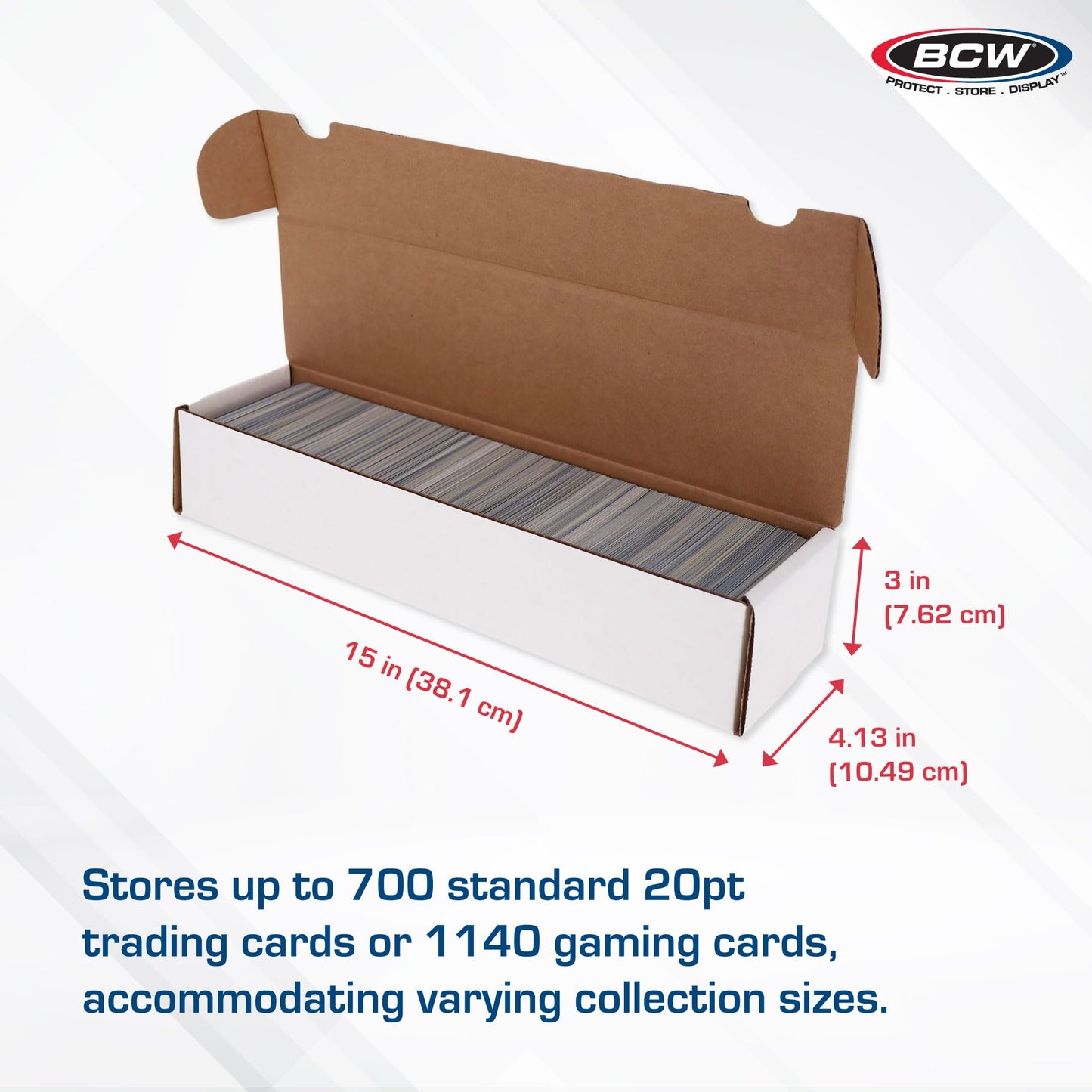 BCW 800 Count Trading Card Storage Box | Cardboard Organizer for Baseball, Basketball, Football Cards, MTG, Pokemon | Card Game Storage & Protection | Card Storage Box | Assembly Required