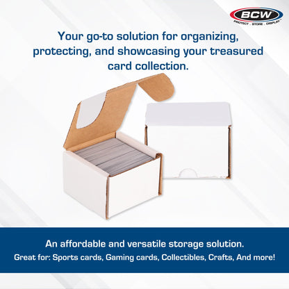 BCW 200 Count Trading Card Storage Box | Cardboard Organizer for Baseball, Basketball, Football Cards, MTG, Pokemon | Card Game Storage & Protection | Card Storage Box | Assembly Required